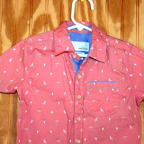 Craft + Flow Little Boys' Palm Tree Stretch Shirt - Size 4 (Small) - Picture 1 of 5